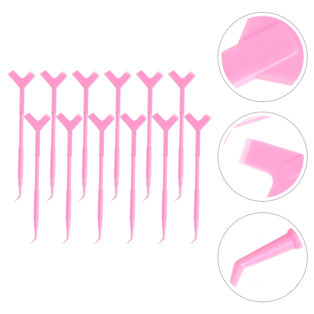 12pcs Eyelash Y Brush Comb Lash Lift Tool Eyelash Separator Tool Eyelash Lifter