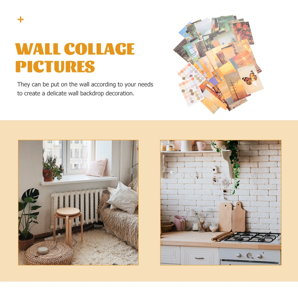 60pcs Wall Collage Pictures Wall Collage Kit Aesthetic Poster Cards Household Wall Decorations