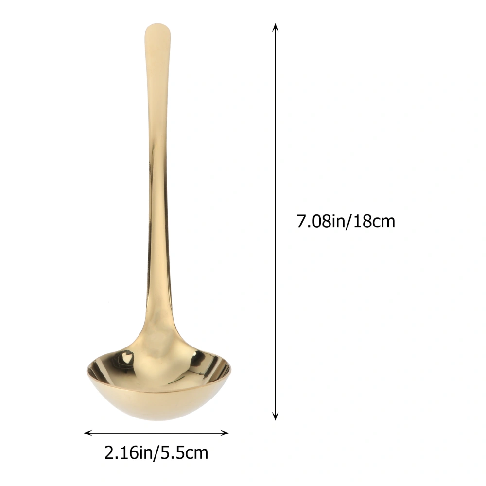 Long Handle Soup Spoon Stainless Steel Food Serving Scoop Mixing Spoon for Home Restaurant (Golden)