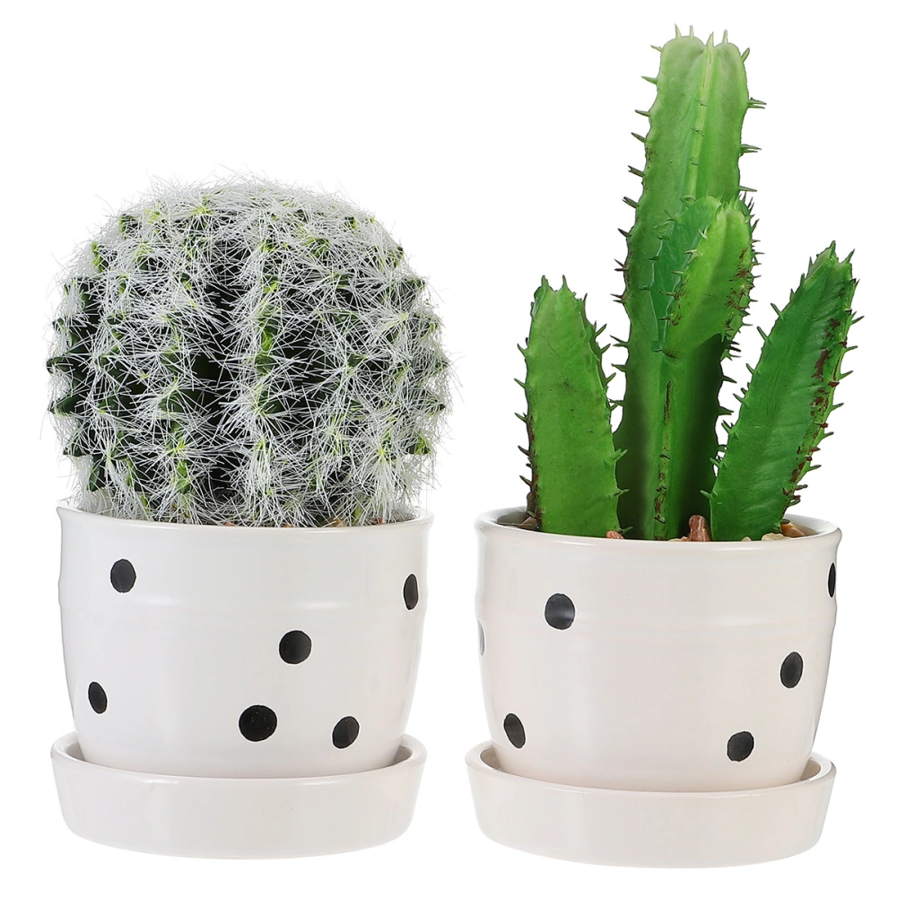 2Pcs Nordic Style Simulation Cactus Bonsai Artificial Decorative Potted Plants