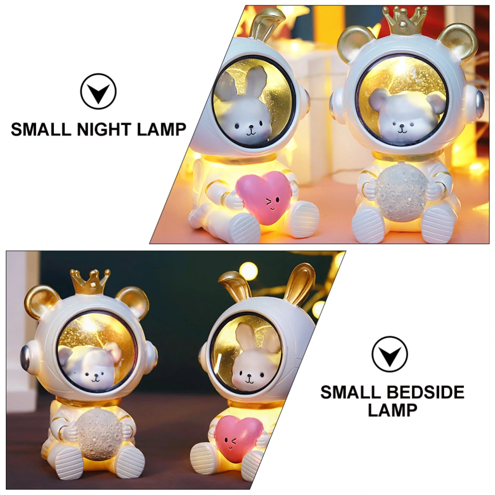 1pc Resin Craft Animal Spaceman Night Lamp Lovely Astronaut Small Night Lamp