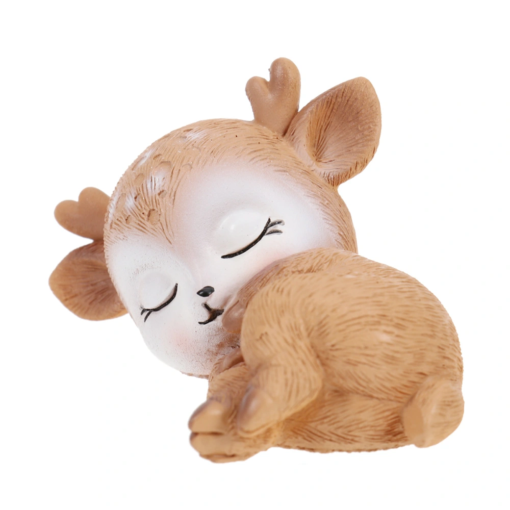 1pc Deer Furnishing Articles Creative Cake Crafts Sleeping Deer for Birthday Party Decoration