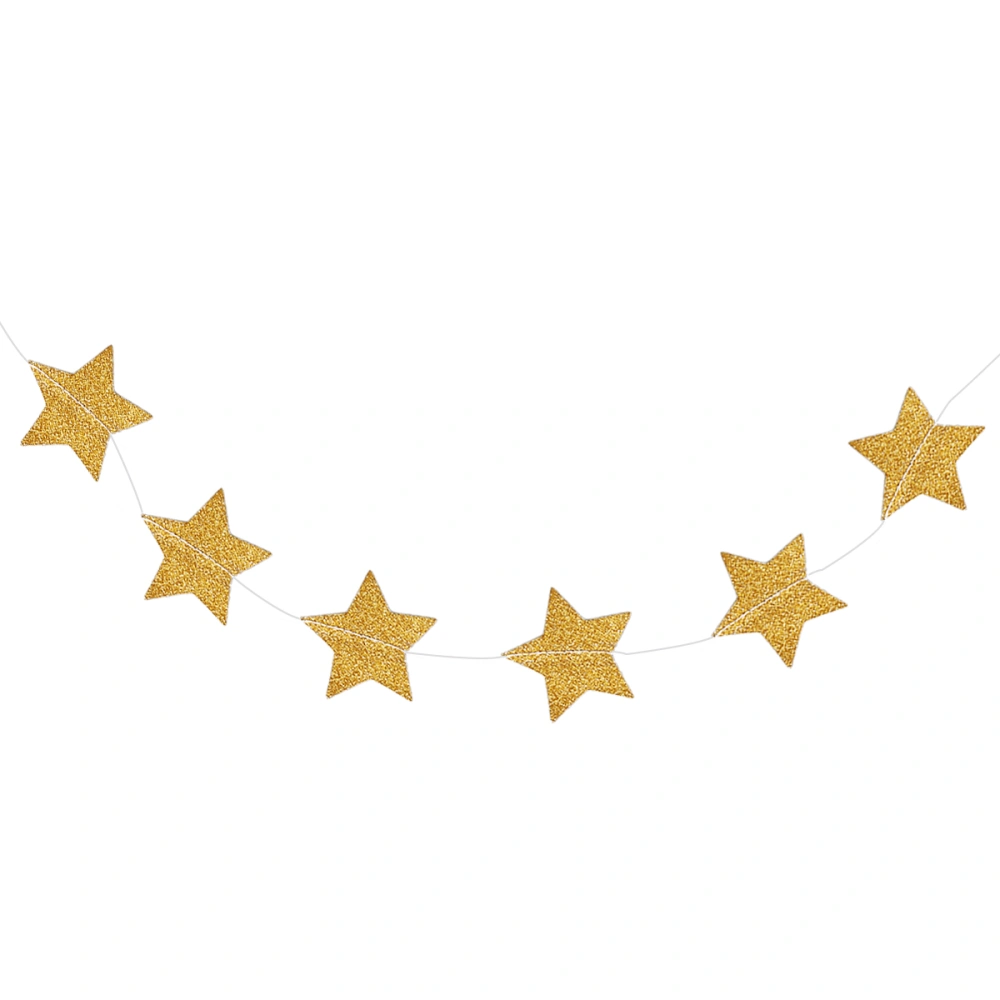 2M Gold Star Garland Golden Christmas Galaxy Banner  Little Star Garland Christmas Garland Christmas Decor Gold Baby Shower(Glitter Golden)