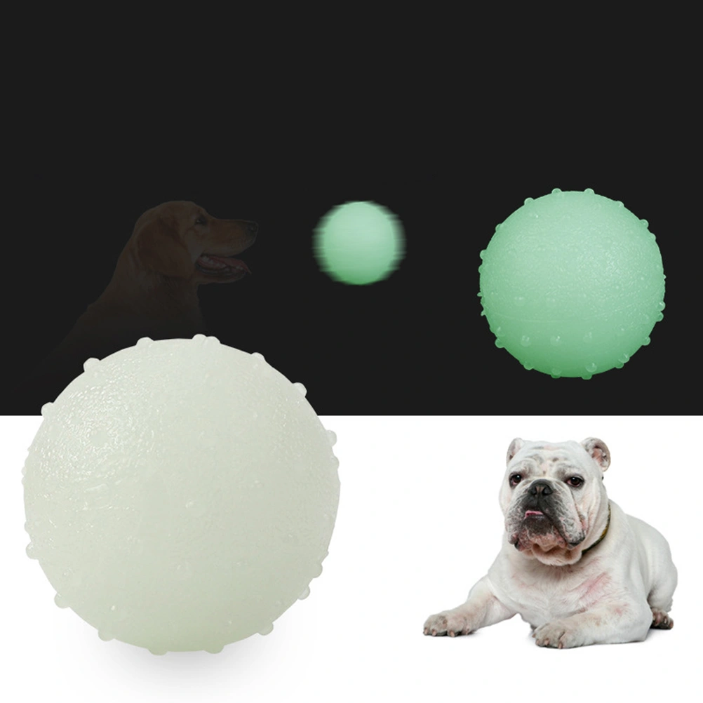 6.5cm TPR Pet Elastic Ball Luminous Training Ball Biting Resistance Toy Pet Supplies for Puppy Cat