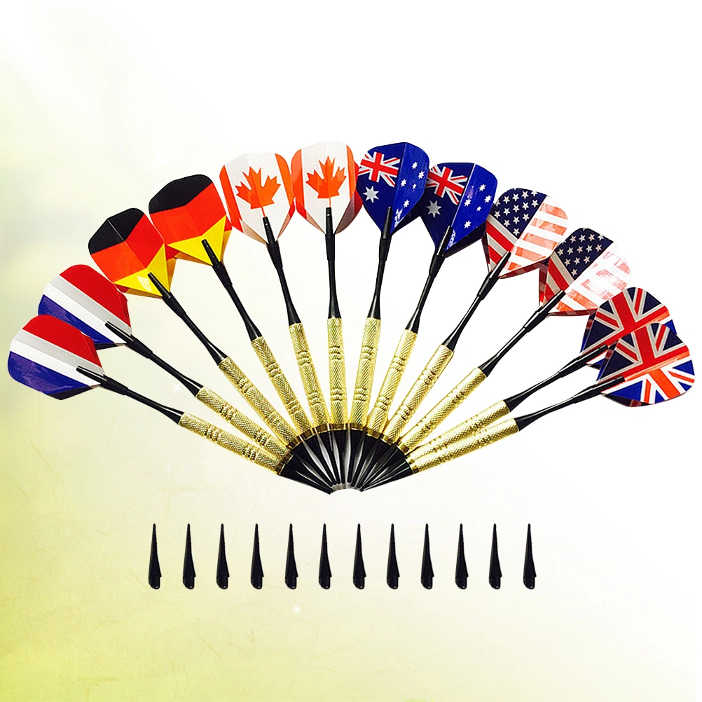 1 Set 14g Electronic Darts Pin-type Darts Sports Supplies Colorful (12Pcs Darts 36Pcs Dart Tips)