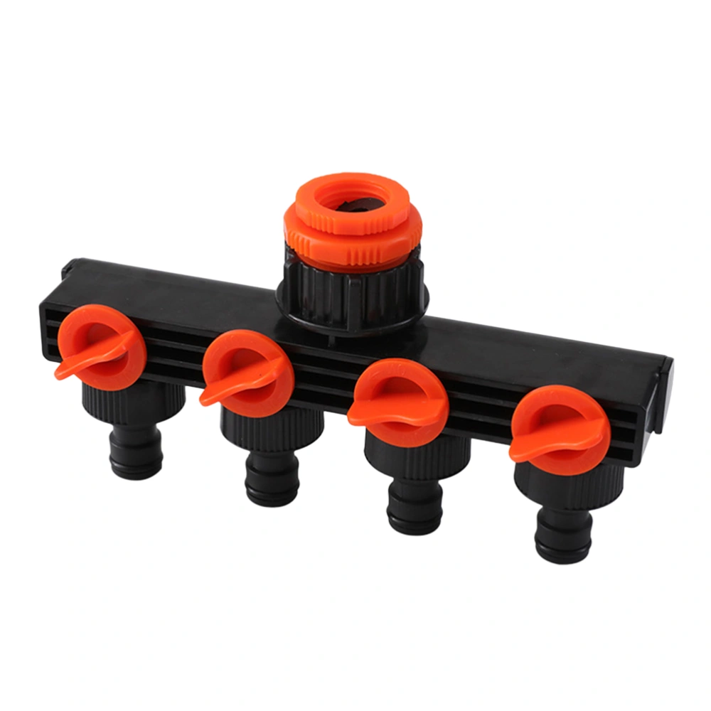 Garden Hose Splitters Irrigation Adapter 4-way Water Hose Connectors Female Thread Tap Connectors (Black)