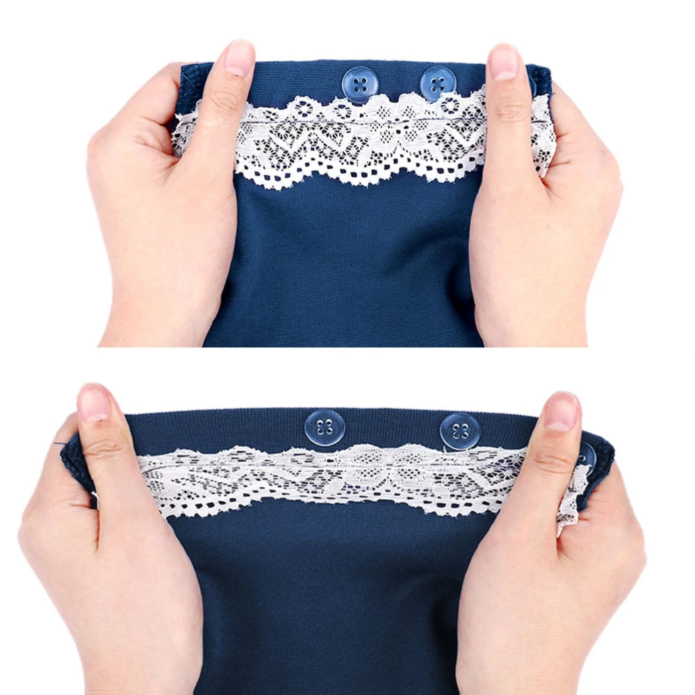 3pcs Elastic Lace Waist Extender Durable Buttons Extender Pads Adjustable Waistband Belt Elastic Waist Extended Buckle for Pregnant Woman Clothing Pants Sewing Buckles