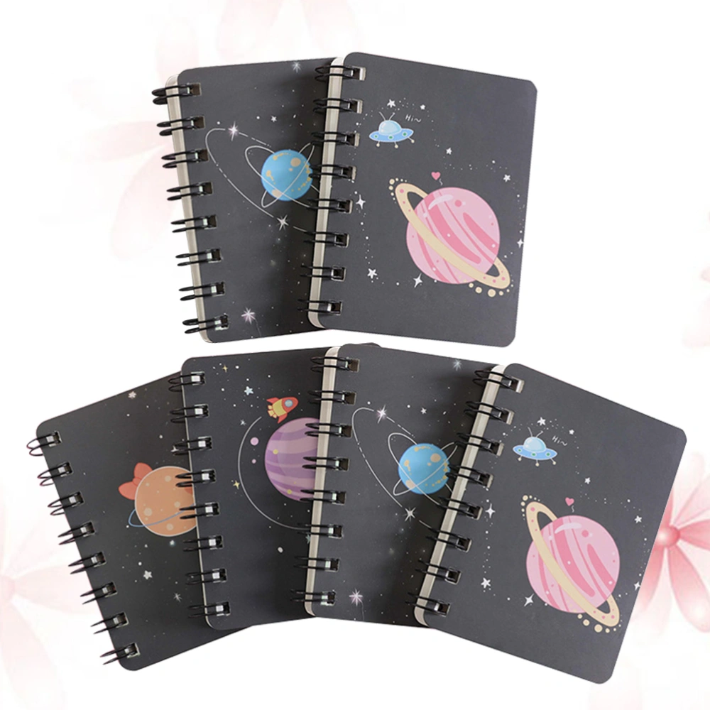 6pcs Unique Coil Notebook Portable Notepad Useful Note Pads Memo Pad Students Stationery for Office School (Random Style)