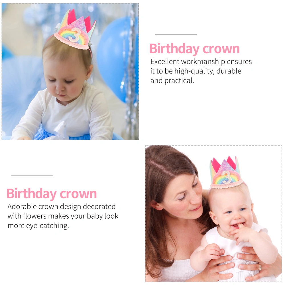 Adorable Baby Birthday Party Boys Girls Pricess Crown Number Headband