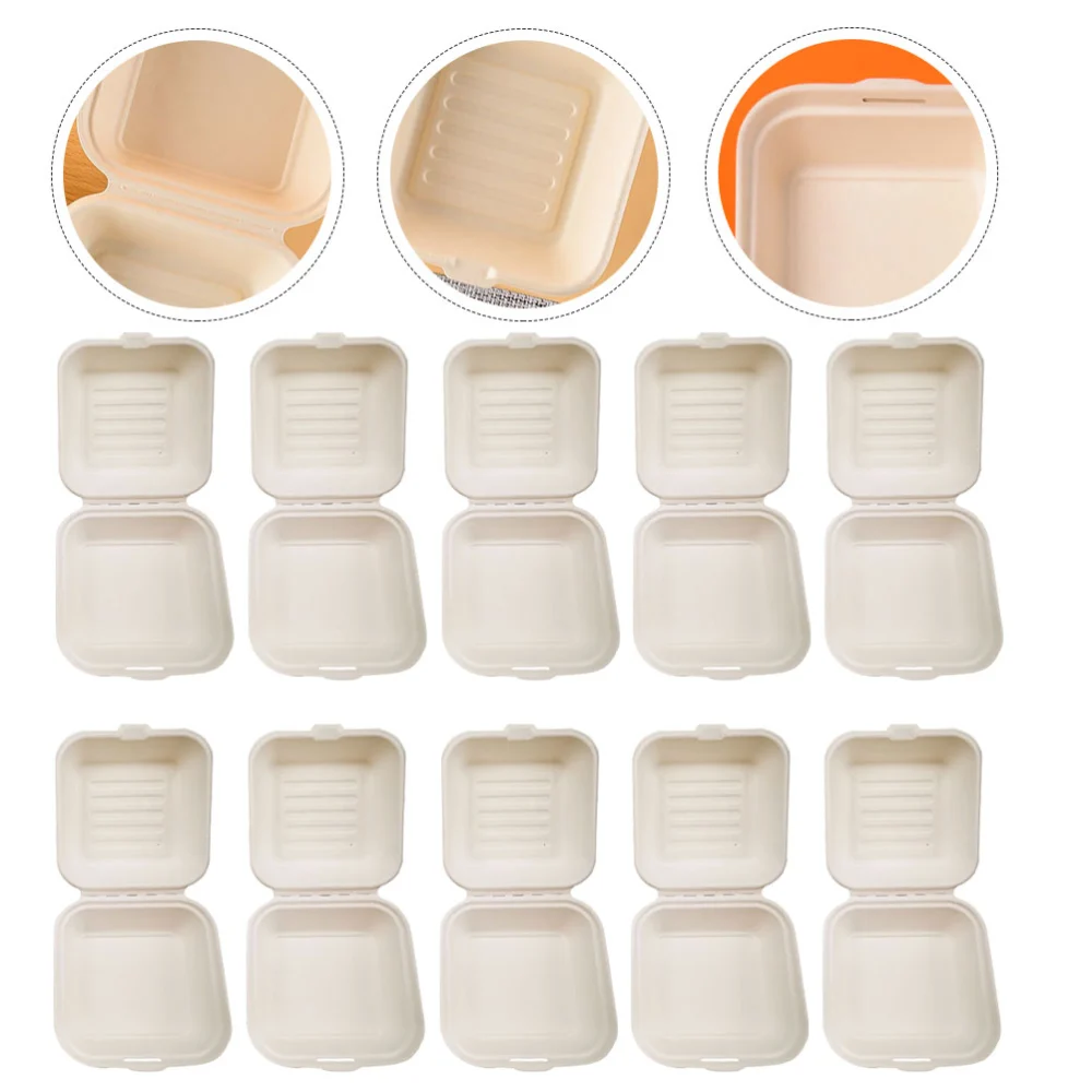 20Pcs Disposable To Go Boxes Food Takeout Boxes Degradable Fruit Storage Boxes BBQ Boxes