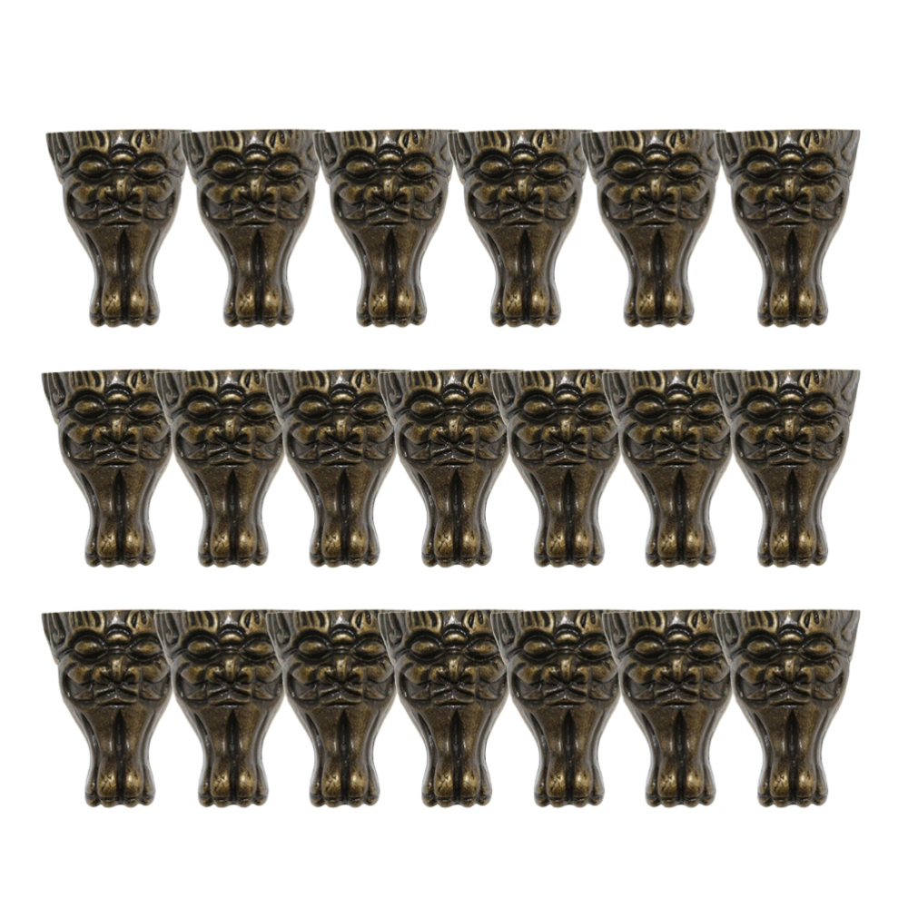 20PCS 27x16mm Zinc Alloy Sofa Support Feet Beast Head Gift Box Decoration Legs Furniture Accessories (Bronze)