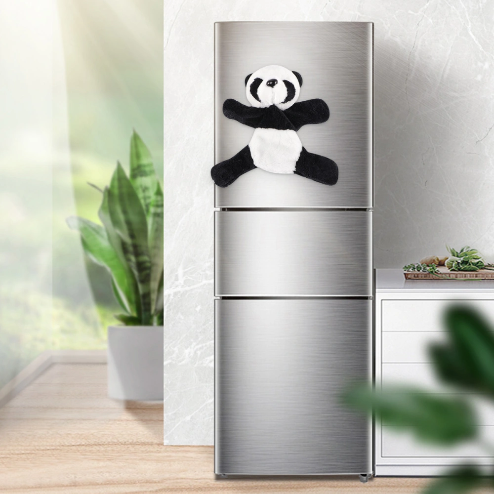 2PCS Plush Panda Fridge Magnet Cartoon Stereo Magnet Creative Animal Fridge Magnets Cartoon Panda Gift for Home Hotel Black