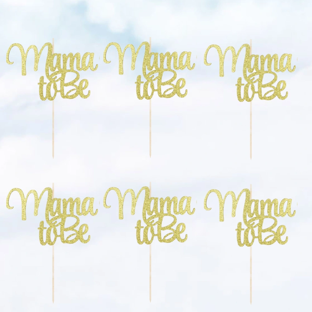 12pcs Glitter MAMA TO BE Cake Topper Creative Cake Cupcake Picks Cake Decoration for Mother's Day