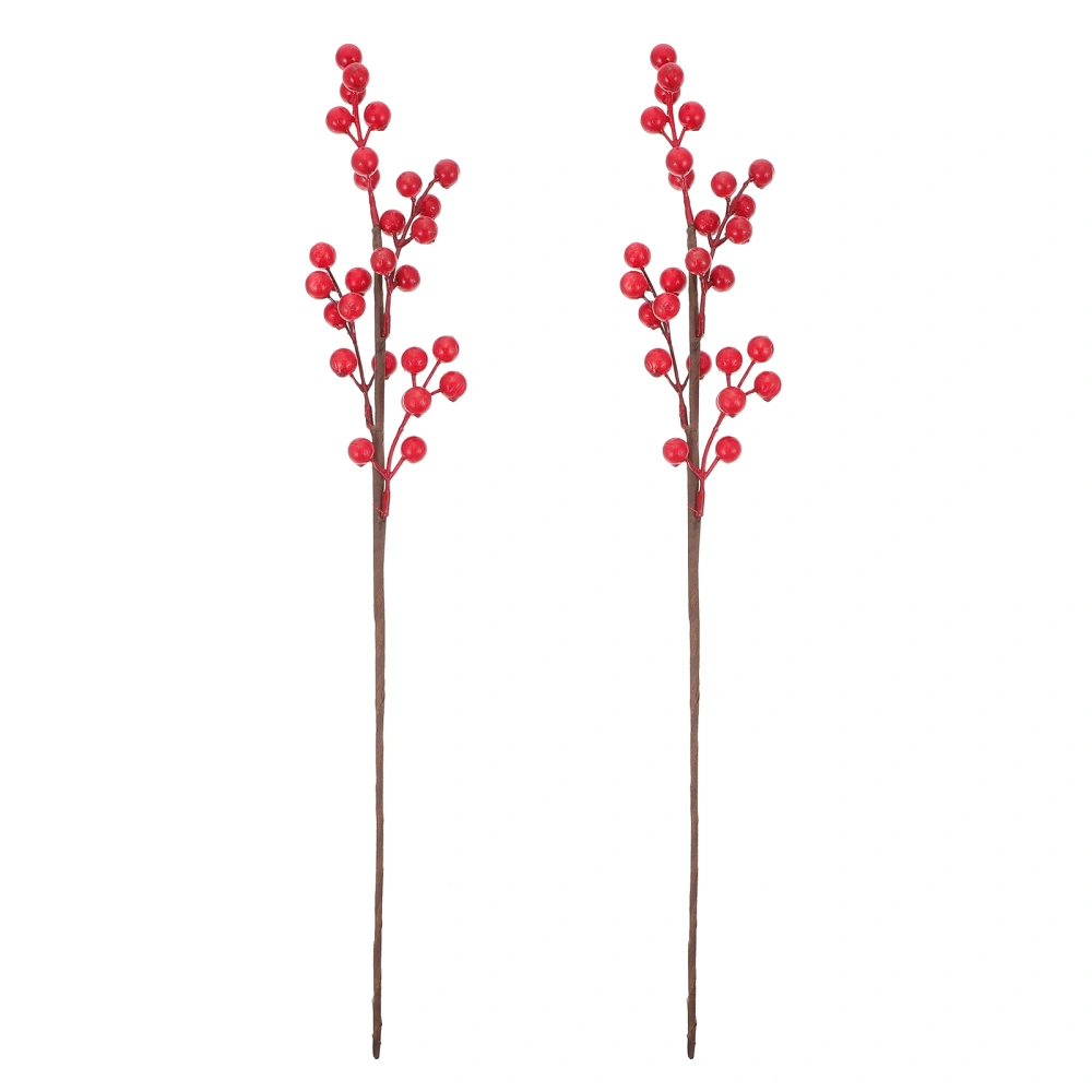 2pcs Simulated Red Berry Branches DIY Wreath Berry Decors Creative Adornments