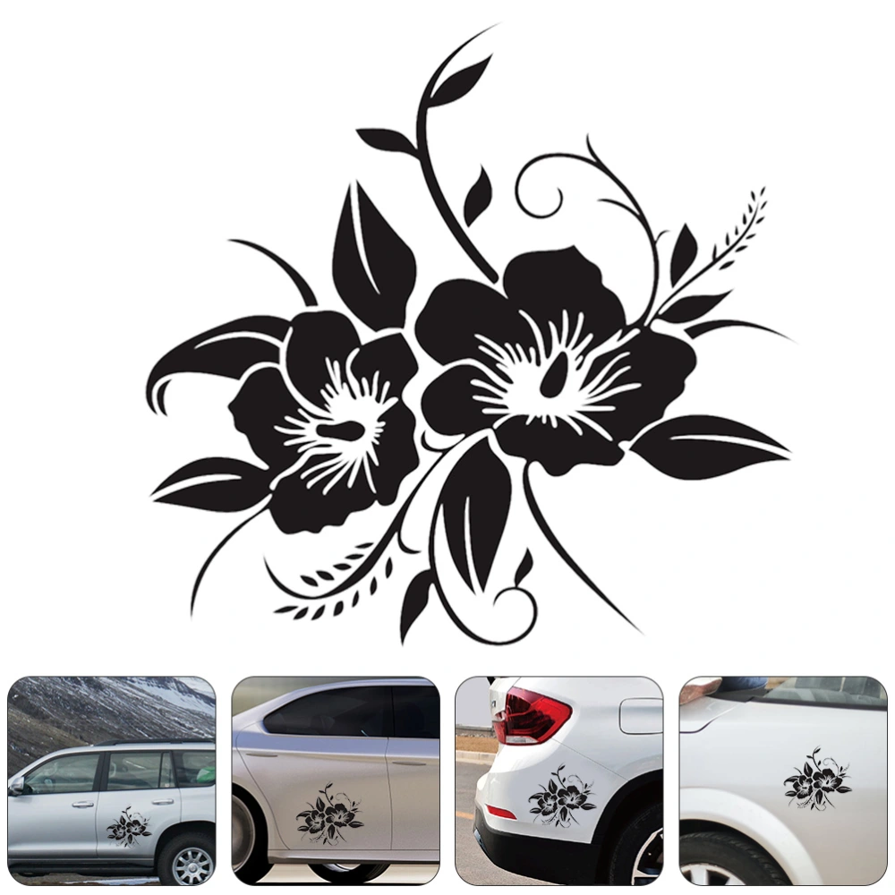 2Pcs Flowers Pattern Car Decal Unique Car Decorative Decals Chic Car Stickers