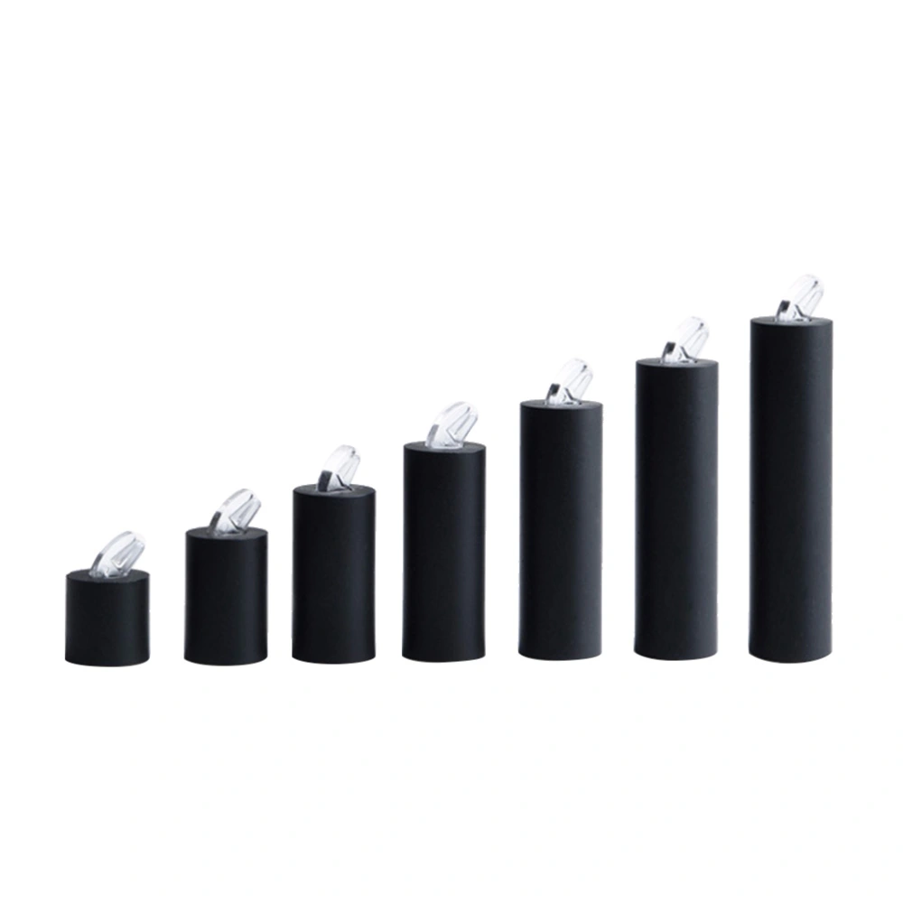 7pcs Ring Stands Set Acrylic Ring Holder Black Cylinder Design Jewelry Display Rack for Home Showcase Shop