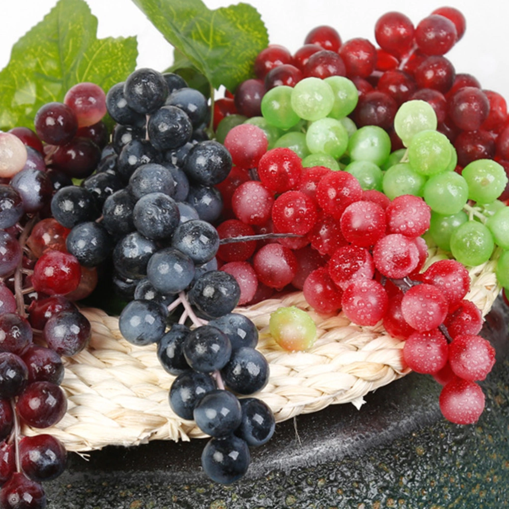 9Pcs Creative Simulated Fruits Models Imitated Frost Grape String Adornments Plastic Grape Photography Props