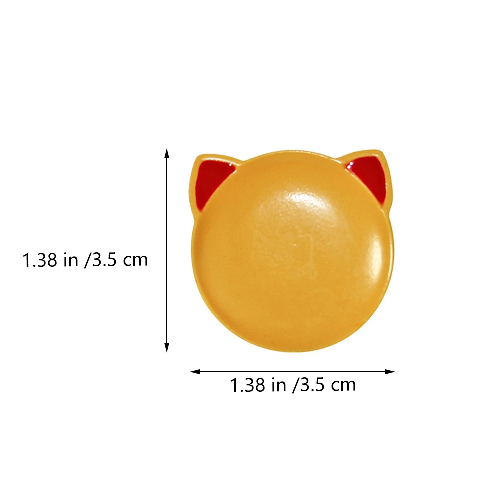 4Pcs Cat Shaped Saucer Model Home Mini Adornment Scene Layout Prop Red Orange