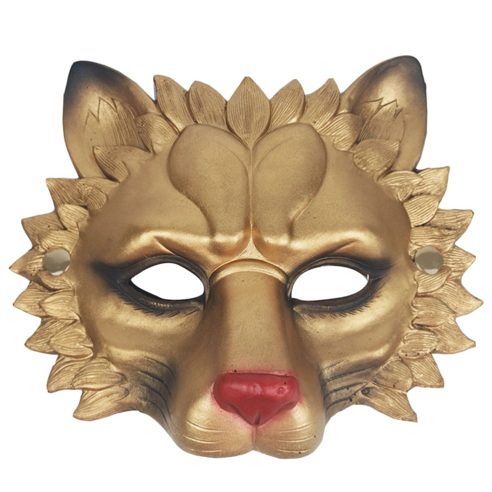 1Pc Funny 3D Lion Mask Halloween Cosplay Lion Mask Masque Party Decoration Accessories for Festival Dance Party Masquerade (Golden)