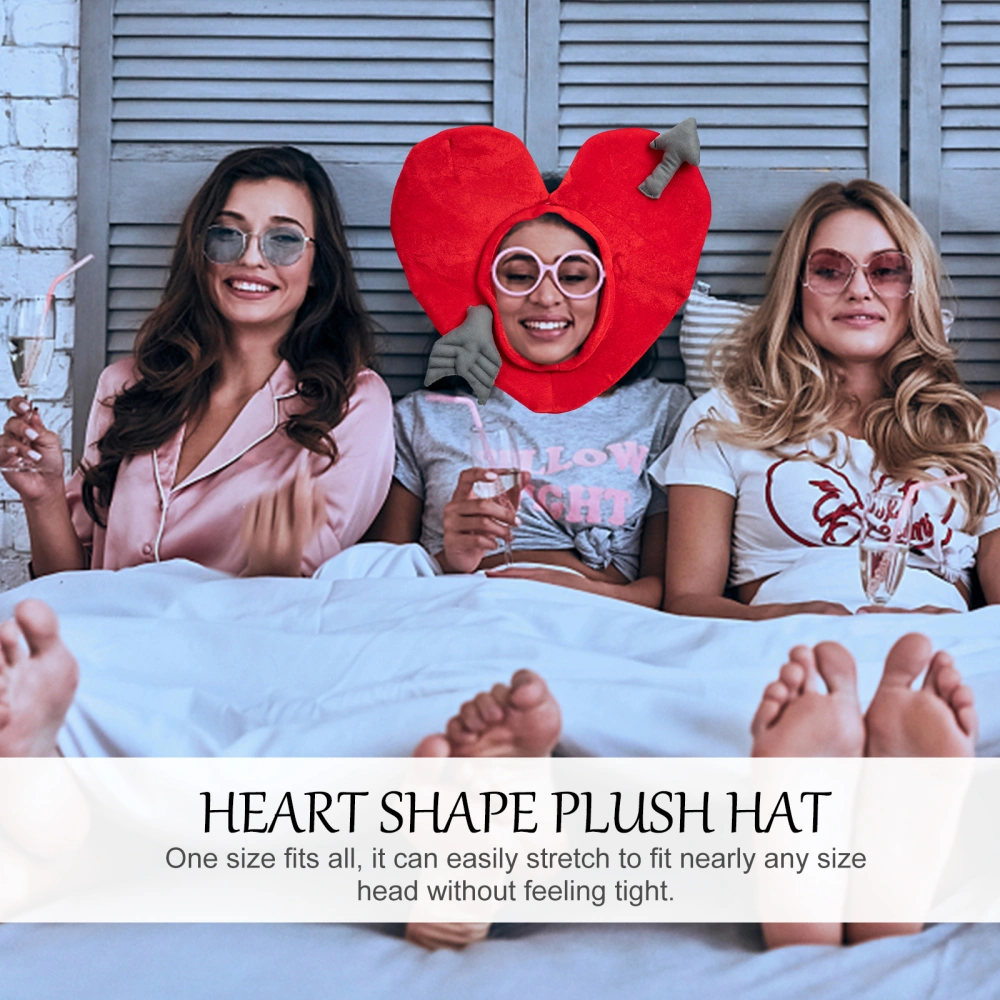 Creative Heart Shape Plush Hat Dress Up Hat Photo Props Halloween Costume Headgear