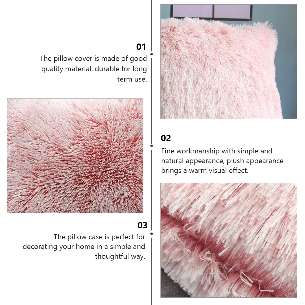 1pc Comfortable Throw Pillow Cover Home Bed Sofa Plush Pillow Cover Pillowcase