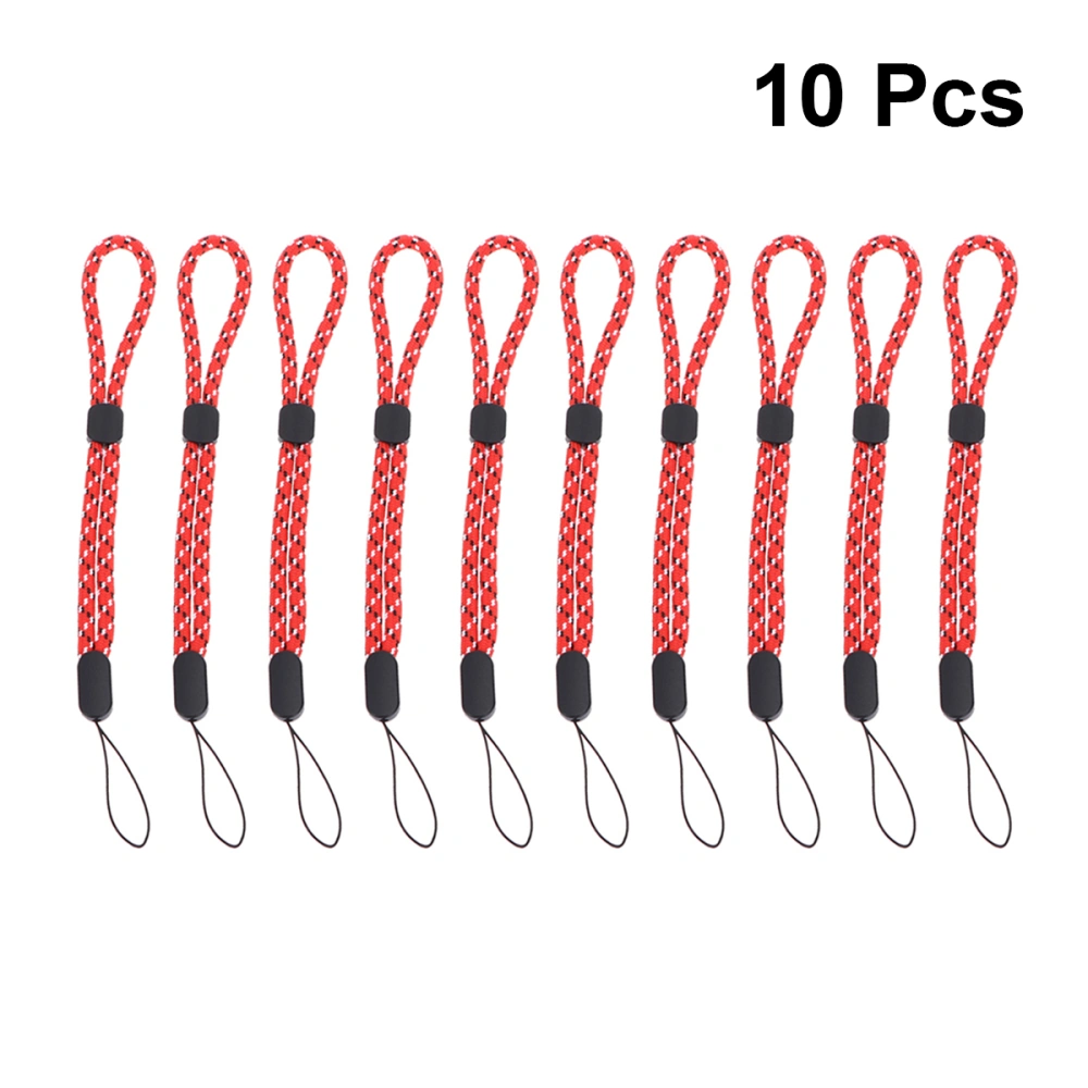 10pcs Adjustable Camera Cell Phone Wristband Practical Digital Camera Anti-lost Wrist Strap Anti-fall Haning Rope for Outdoor Travel (Red)