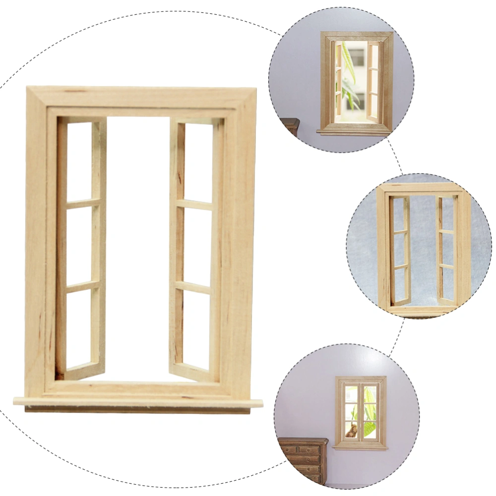 1pc Simulated Six Lattice Window Frame Photograph Layout Prop Wooden Ornament