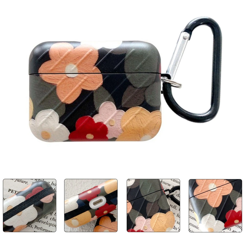 Earphone Case Oil Painting Flower Pattern Earphone Cover Compatible for Airpods Pro 3