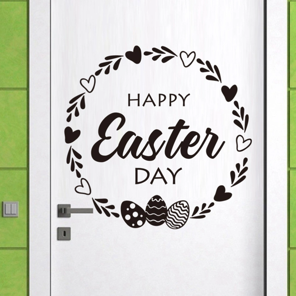 2pcs Easter Decorative Sticker Background Decal Window Sticker (Black White)