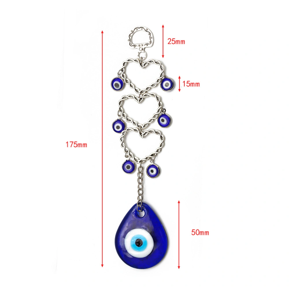 1pc Islamic Wall Hanging Big Heart Devils Eye Pendant Wall Hanging for Home Office (Blue）