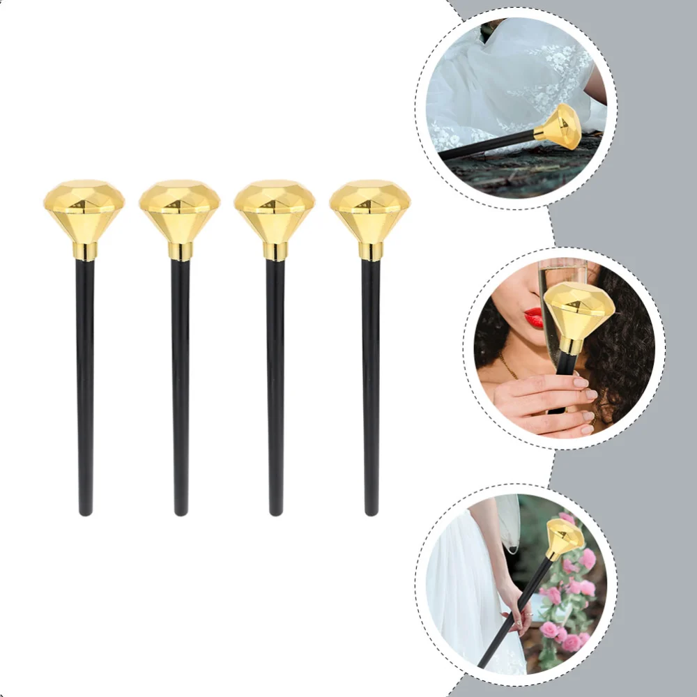 4Pcs Diamond Shape Scepter Kids Cosplay Accessories Halloween Wand Prop Party Decor