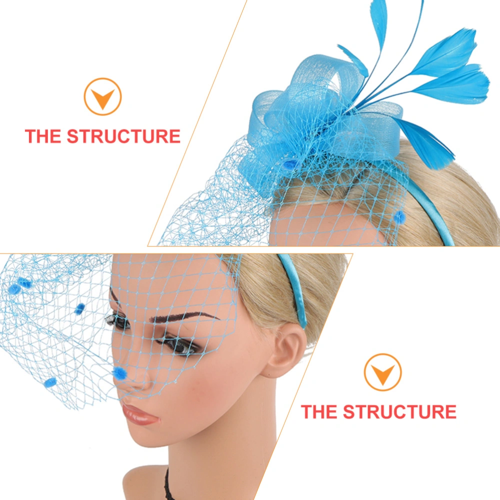 1Pc Creative Bridal Headdress Feather Gauze Clip Photo Prop Hair Supply