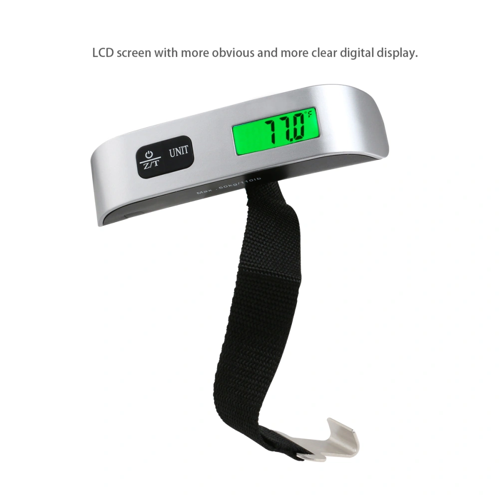 Portable T-shaped 50kg/10g LCD Digital Electronic Luggage Scale with Room Temperature Display