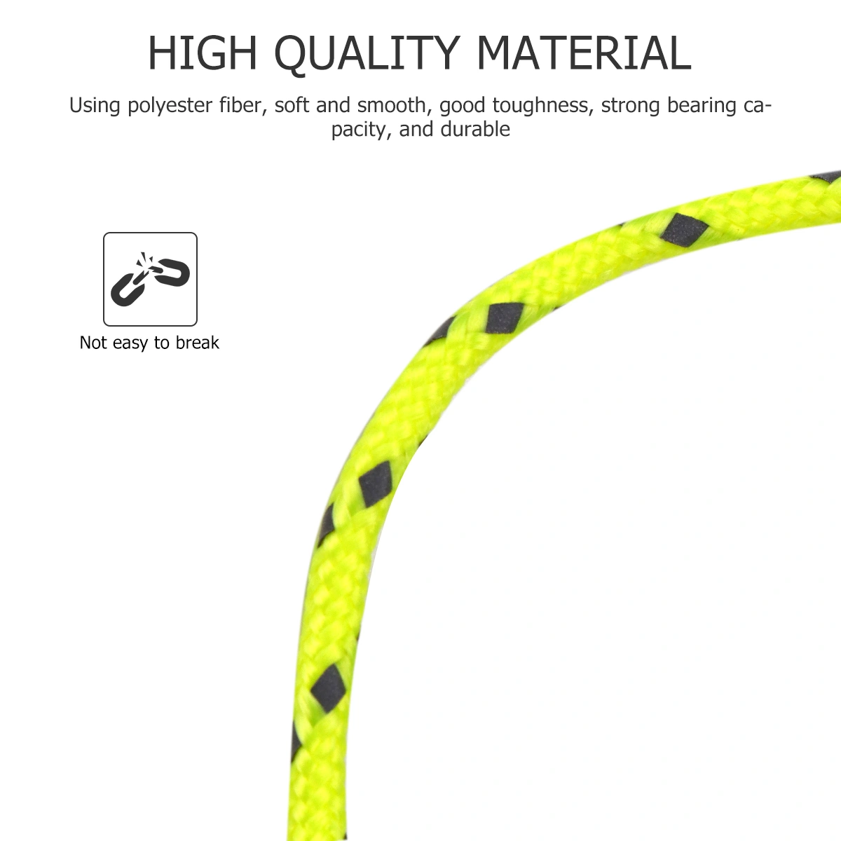 15.24 Meter Outdoor Camping Tent Reflective Rope Polyester Thickened 2.5mm Wind Rope Buckle Awning Rope Canopy Tent Windproof Accessories (Green)