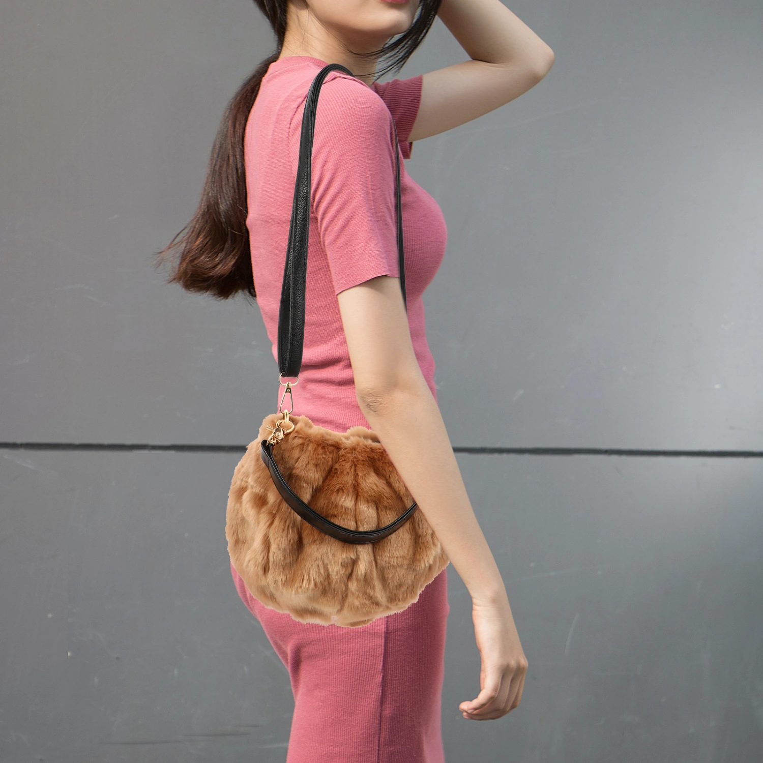 All-Match Women Shoulder Bag Plush Lady Cross Body Chic Shopping Tote Bag