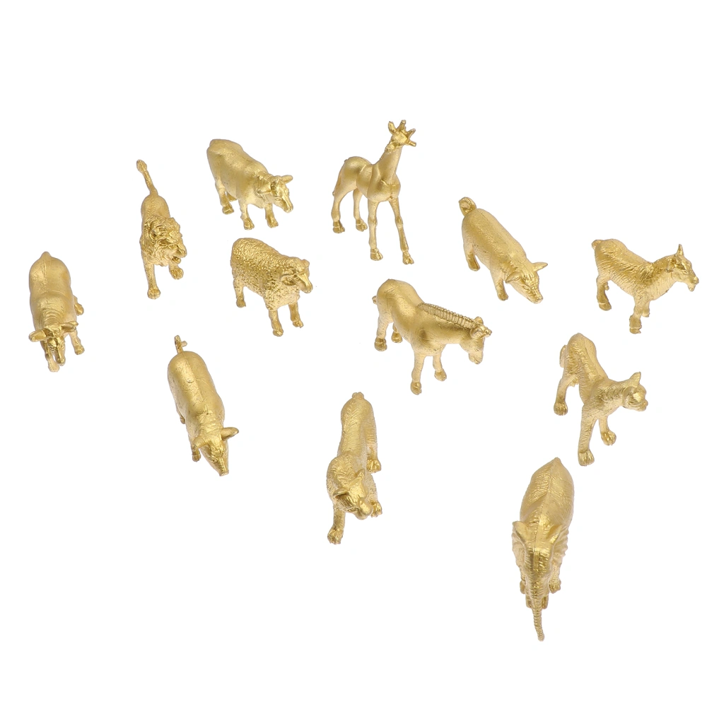 1 Set Realistic Animal Models Animal Figurines Simulation Animal Toys (Golden)