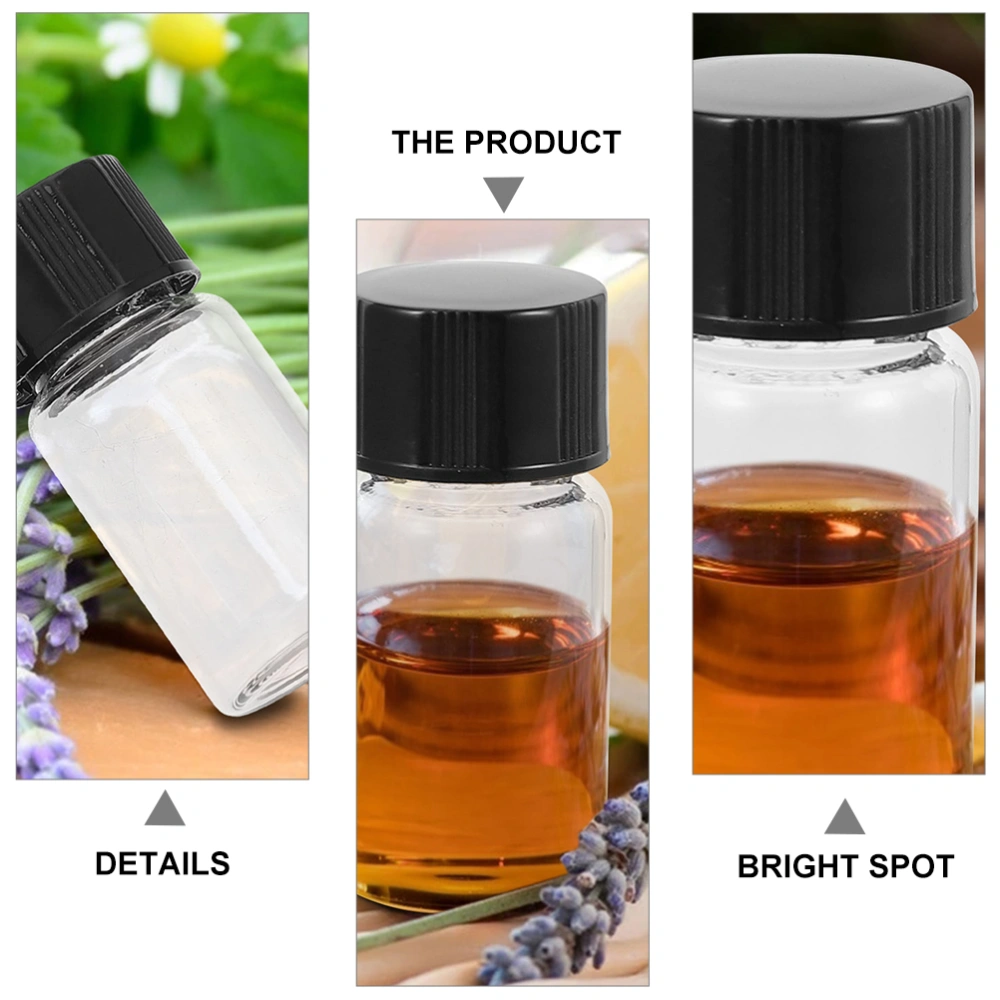 30pcs Glass Sample Vials Flat Bottom Bottles Essential Oil Bottles with Lids