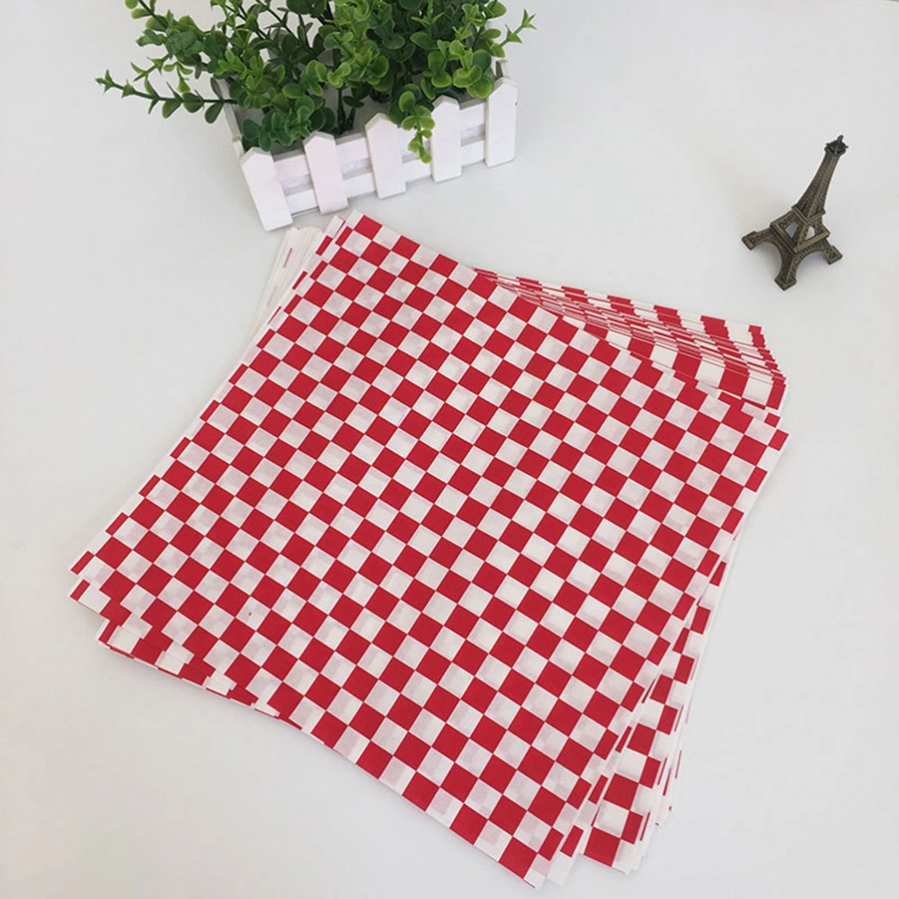 200pcs Sheets Checkered Deli Wrapping Papers Chips Food Wrapping Papers Grease-Resistant Sandwich Wrap Prevents Food Stains