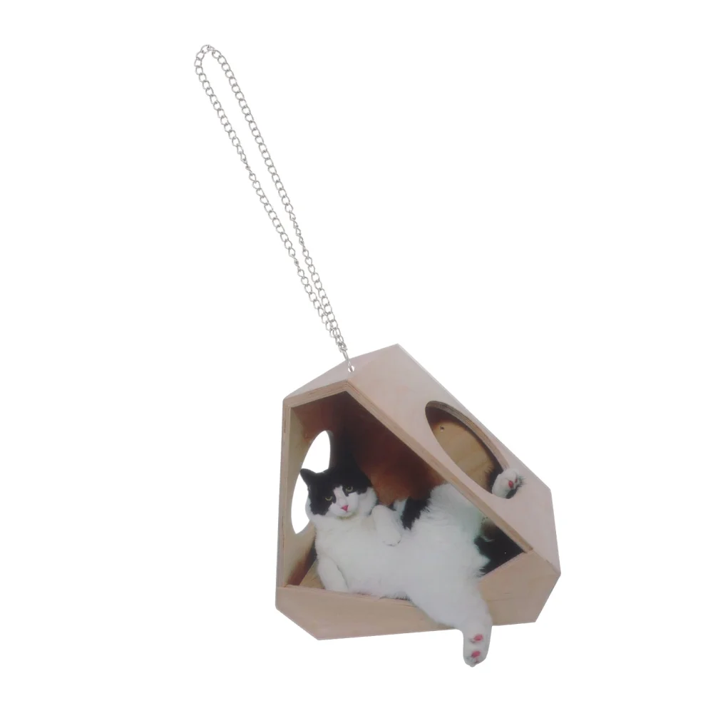 Lifelike Simulation Cat Figurines Hanging Cat Nest Pendant Toy Cat Figurines Toy