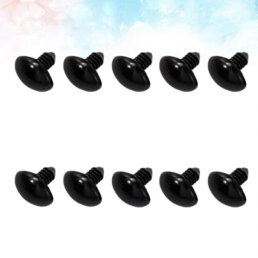 200pcs Black Craft Animal Bear Doll Nose Plastic Screw Nose for DIY Plush Toy Scrapbooking Crafts Projects Size 6mm