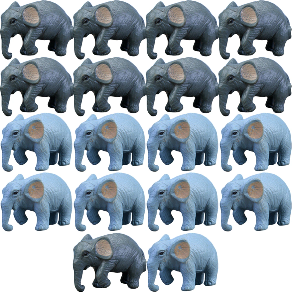 18pcs Mini Elephant Model Mini Animals Bonsai Decoration Mini Elephant Statue Animals Crafts