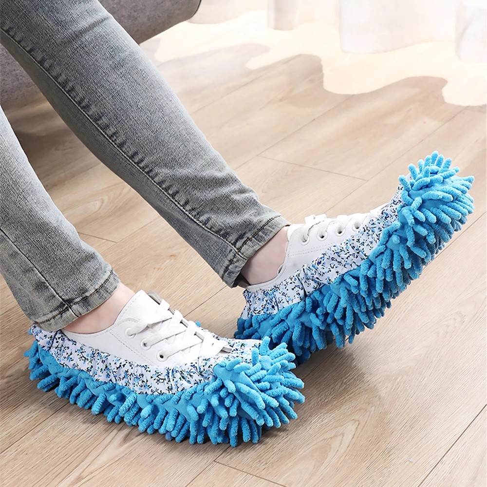 8Pcs Chenille Lazy Shoe Cover Washable Dust Mop Shoes Cover Home Supply