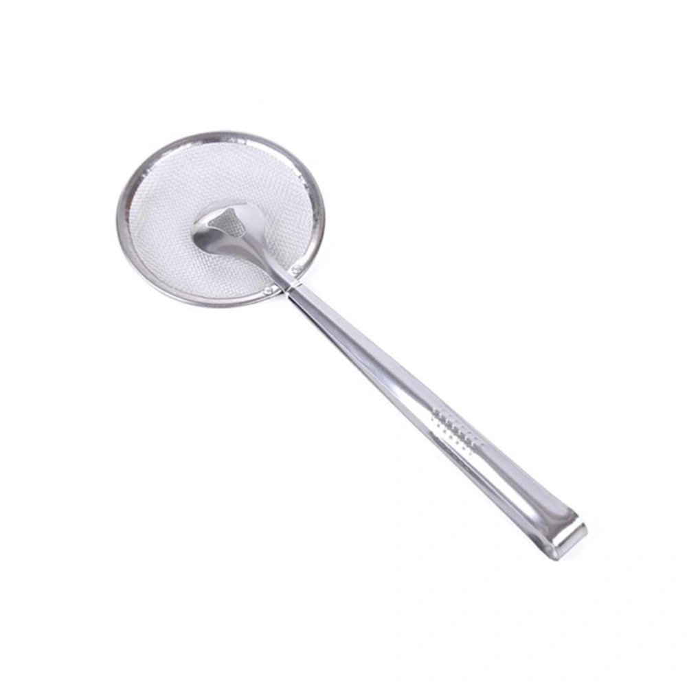 29CM Stainless Steel Filter Spoon with Clip Multi-functional Colander Oil-Frying Filter Fried Food Clip