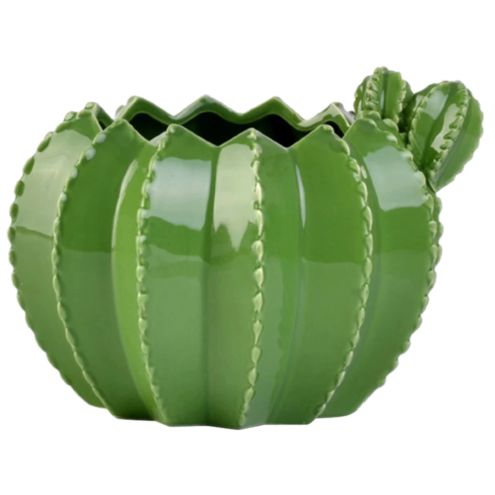 Ceramic Flowerpot Cactus-shaped Flowerpot Home Plant Holder Cactus-Planter