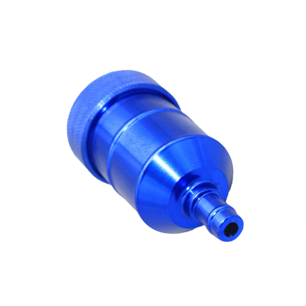 CNC Aluminum Alloy Glass Motorcycle Oil Filter Gas Fuel Gasoline Filter for Motorcycle Accessories (Blue)