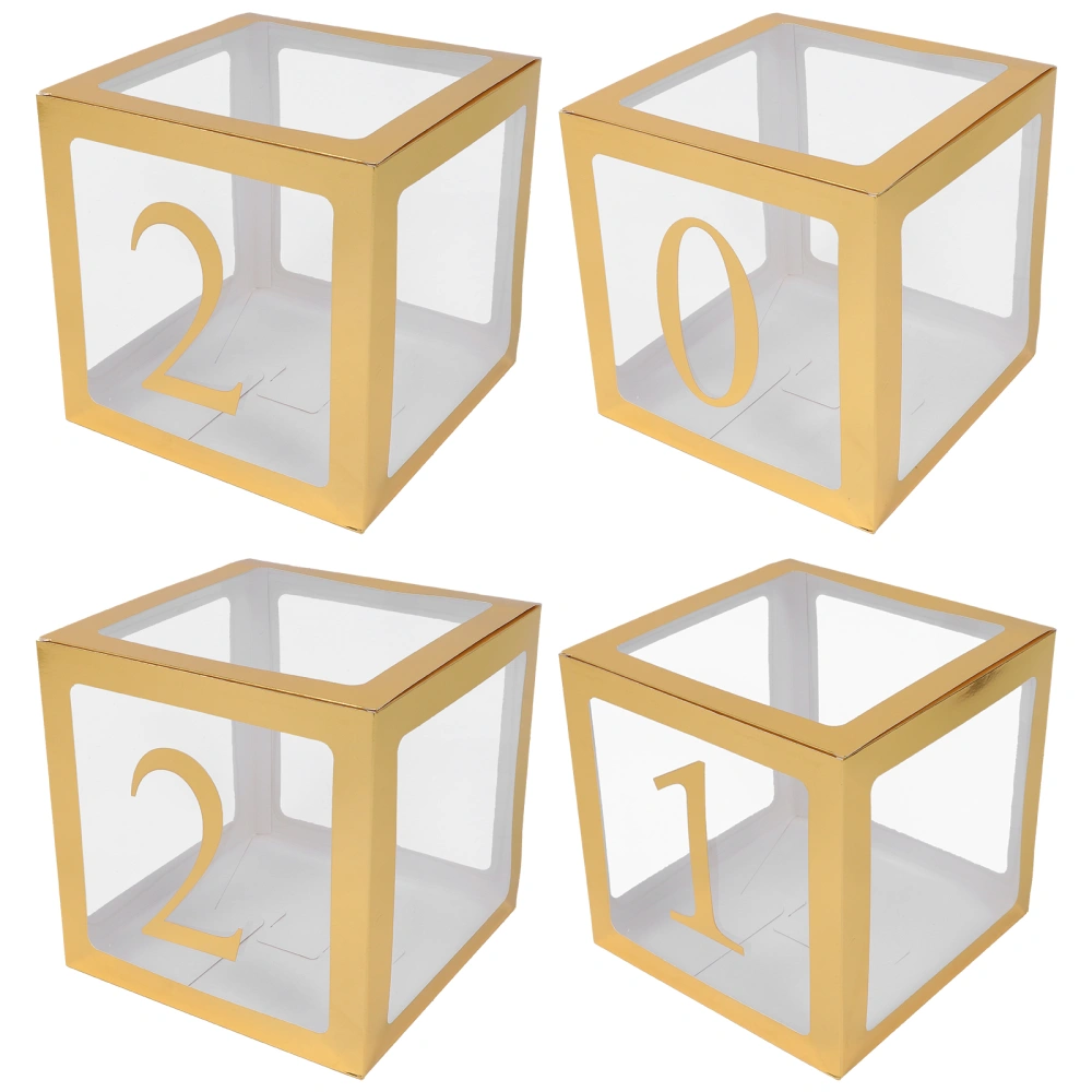 4Pcs 2021 Balloon Display Storage Box Container Decoration Ornament Adornment