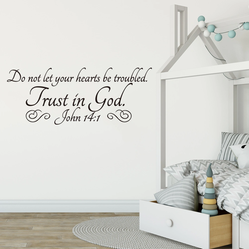 Trust in God John 14:1 Wall Stickers Sayings Decal Vinyl Wall Art