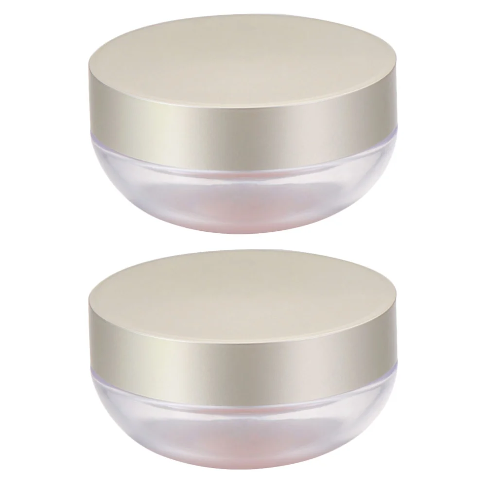 2Pcs Portable Empty Loose Powder Case Compact Container Reusable Powder Boxes