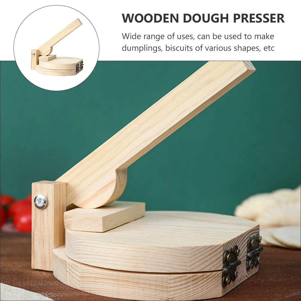 1pc Wooden Dumpling Wrapper Presser Dumpling Pressing Tool for Home (Log Color)