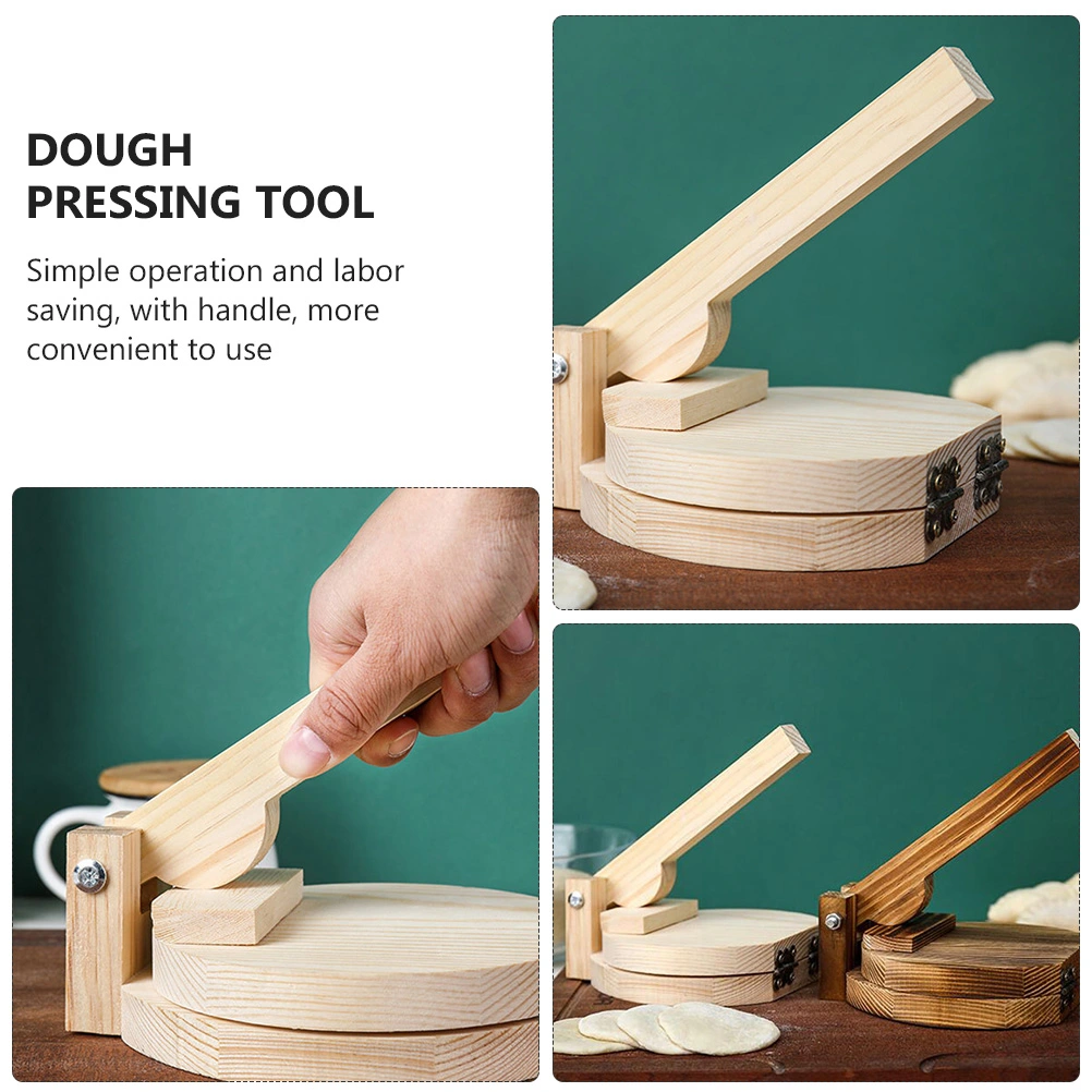1pc Wooden Dumpling Wrapper Presser Dumpling Pressing Tool for Home (Log Color)